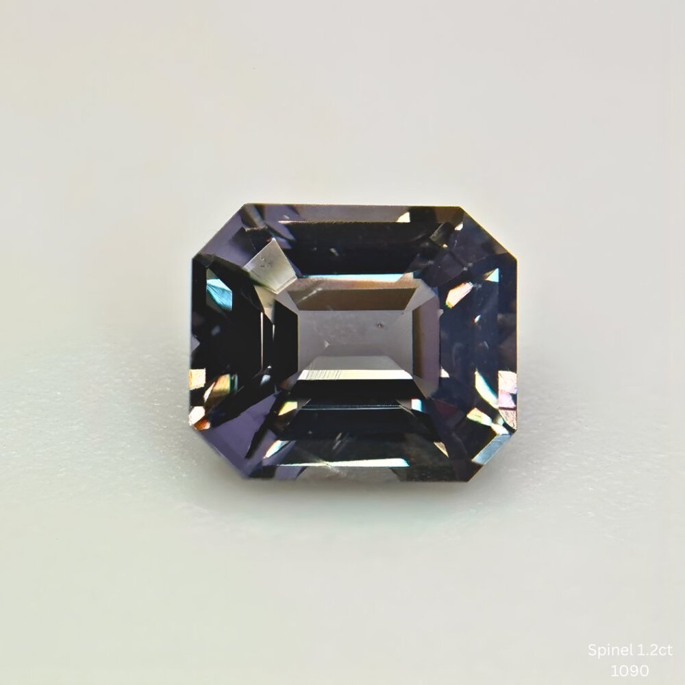Loose Spinel 1.20ct Grey Violet Emerald Cut Jewelry Making Supply